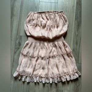 GLAM BLUSH SMOCKED WAIST DRESS